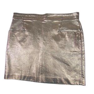 Rose Gold Metallic Sparkly Mini Skirt Size 6